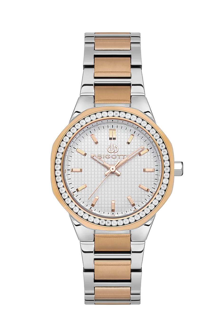 Bigotti Raffinato Silver and Rose Gold Stainless Steel Watch for Women BG.1.10539-5 - Daniel Klein Saudi Arabia
