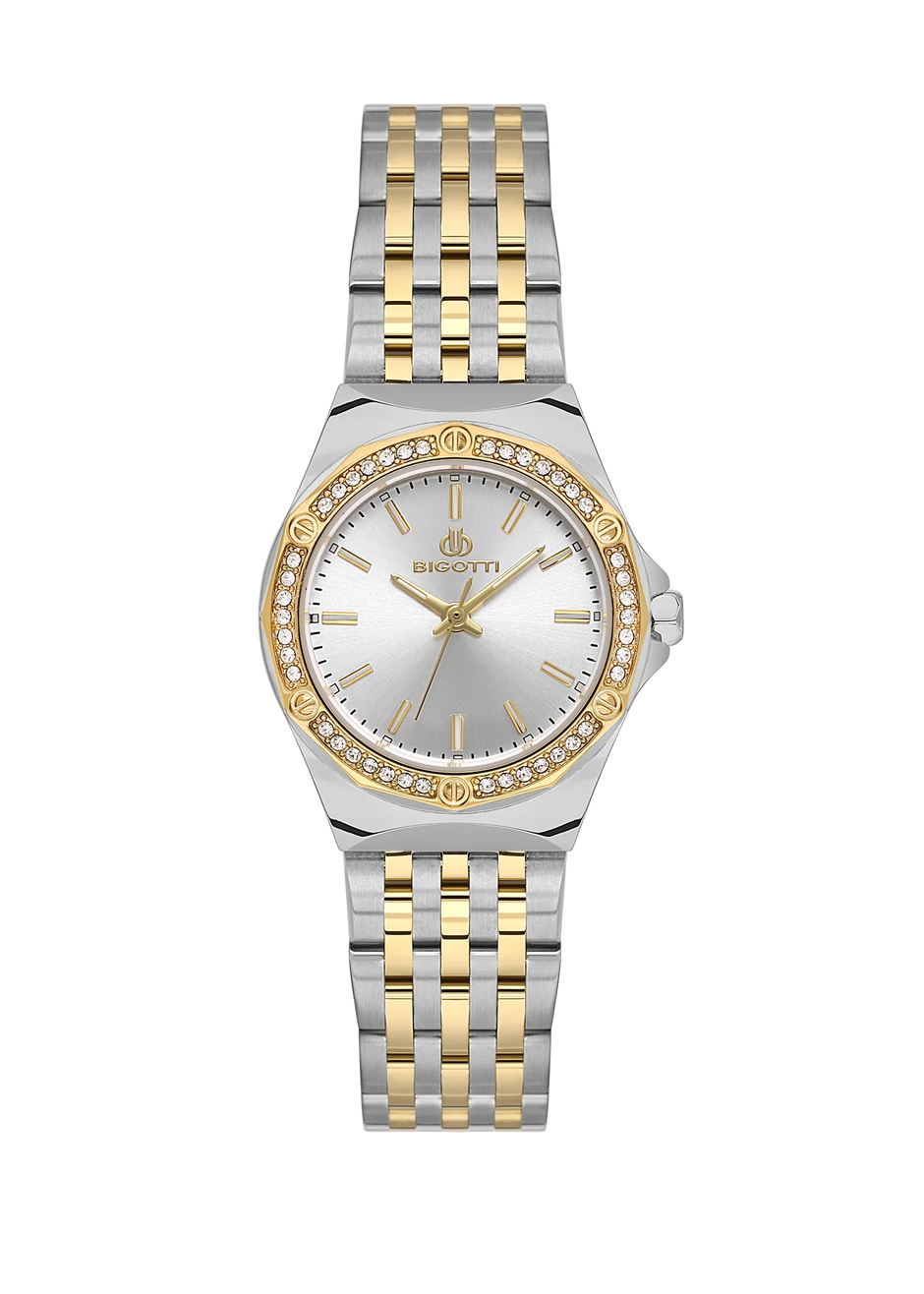Bigotti Raffinato Silver and Gold Stainless Steel Watch for Women BG.1.10656-4 - Daniel Klein Saudi Arabia