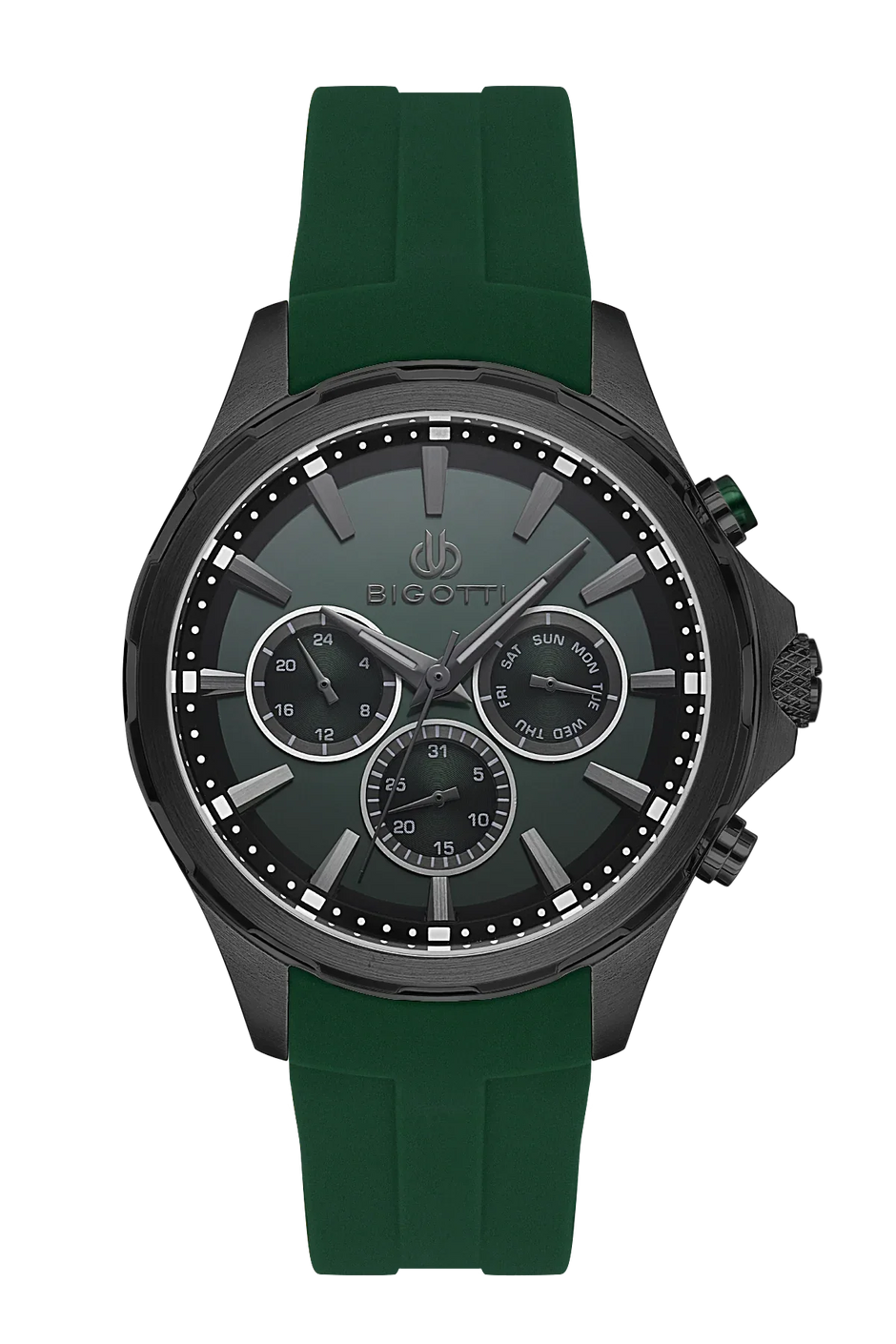 Bigotti Raffinato Dark Green Silicone Band Watch for Men BG.1.10679-2 - Daniel Klein Saudi Arabia