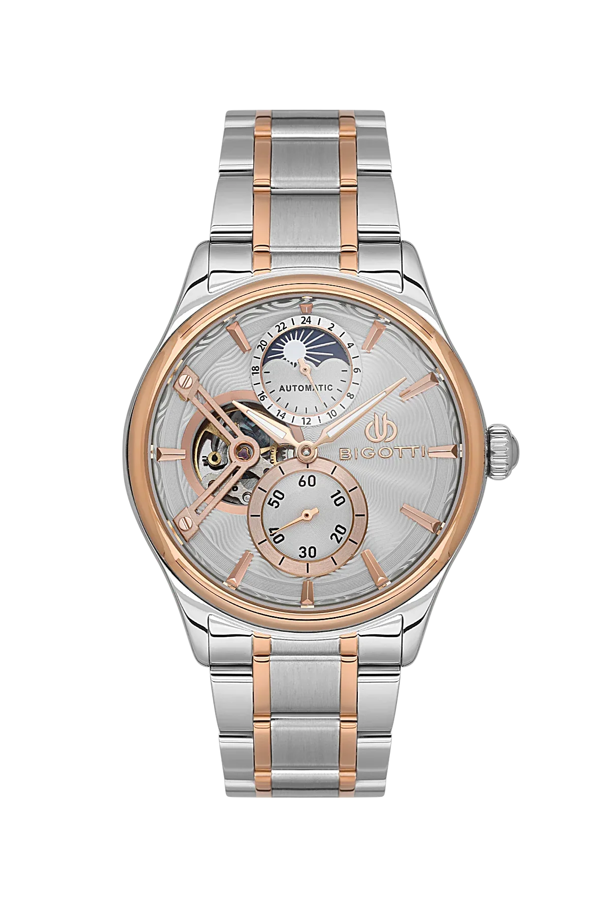 Bigotti Raffinato Silver and Rose Gold Stainless Steel Watch for Men BG.1.10683-5 - Daniel Klein Saudi Arabia