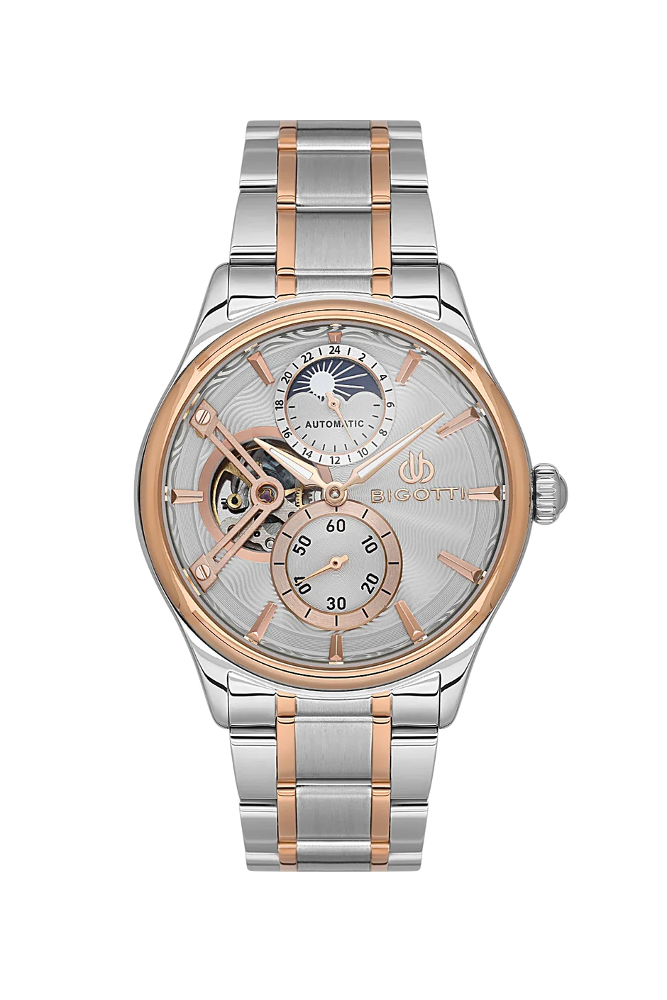 Bigotti Raffinato Silver and Rose Gold Stainless Steel Watch for Men BG.1.10683-5 - Daniel Klein Saudi Arabia