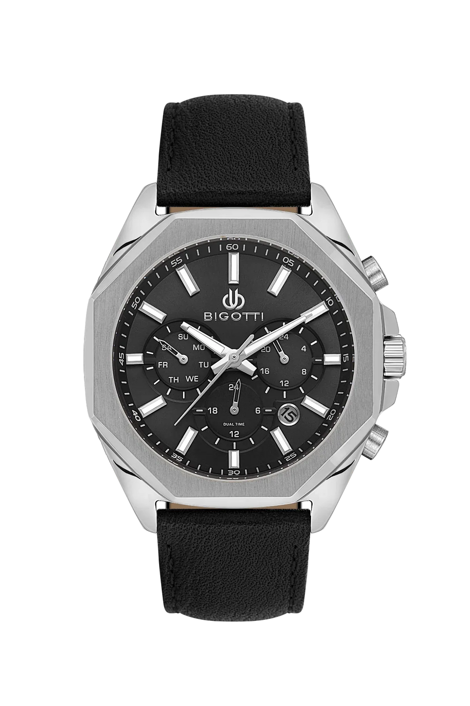 Bigotti Raffinato Black Genuine Leather Watch for Men BG.1.10686-1 - Daniel Klein Saudi Arabia