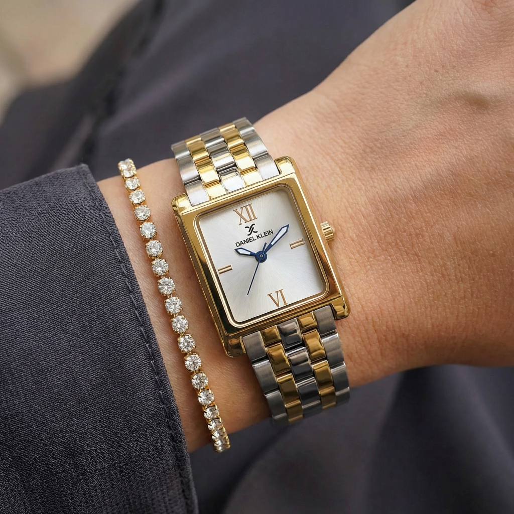 ساعة دانيال كلاين بريميوم ستانلس ستيل فضي وذهبي للنساء DK.1.14111-3