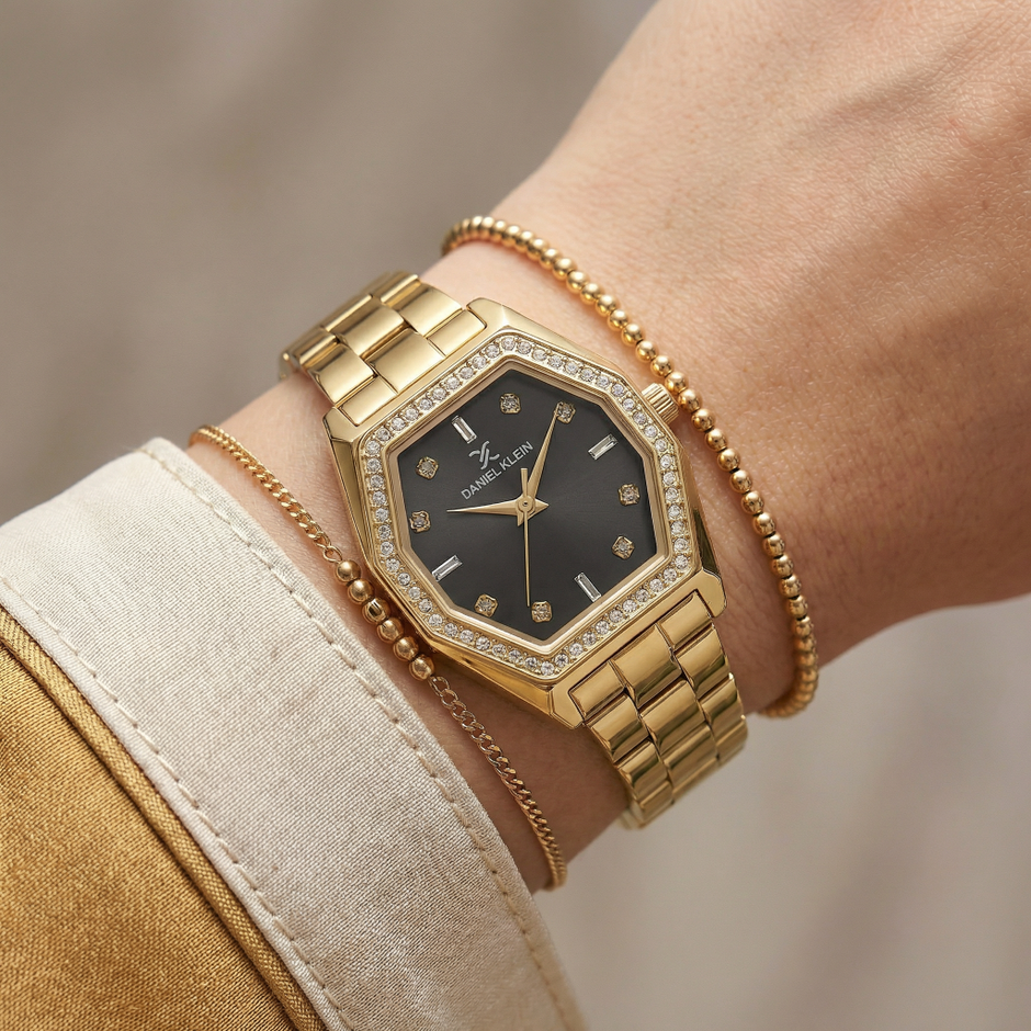 Daniel Klein Premium Gold Stainless Steel Watch for Women DK.1.14113-3