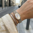 Daniel Klein Premium Silver and Rose Gold Stainless Steel Watch for Women DK.1.14130-6
