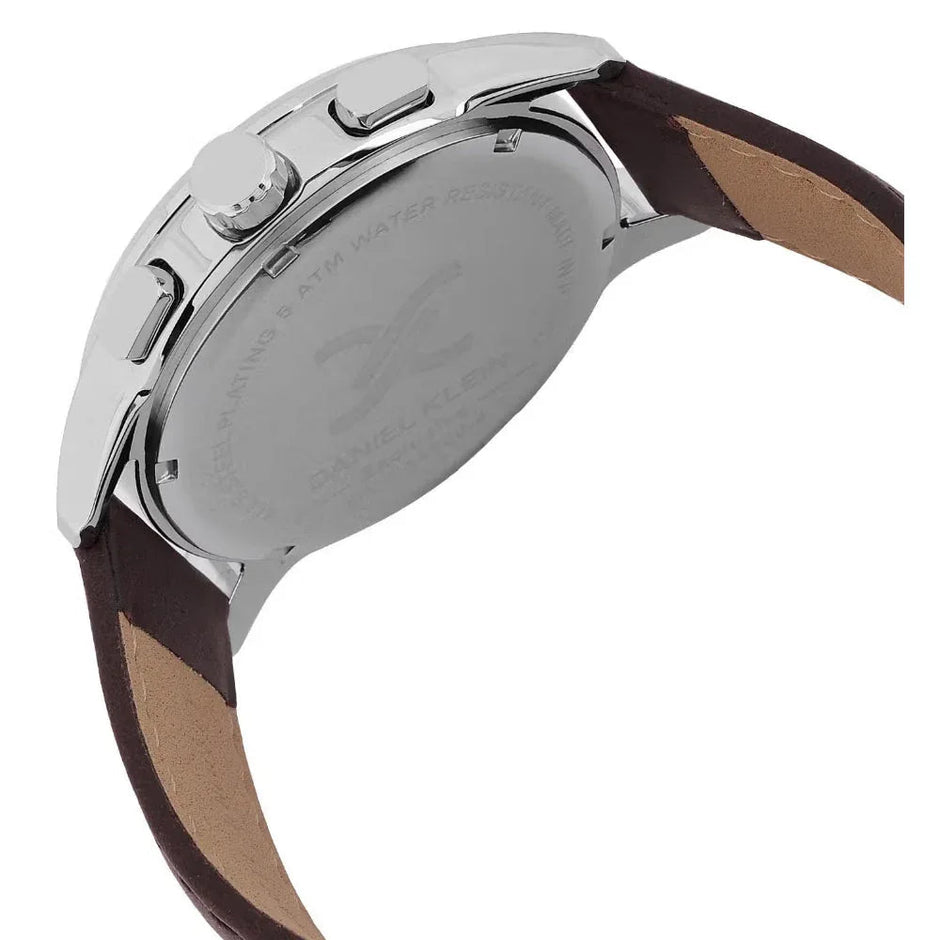 Daniel Klein Exclusive Dark Brown Leather Watch for Men DK.1.14209-4 - Daniel Klein Saudi Arabia