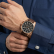 دانيال كلاين اكسكلوسف ساعة جلد بني داكن للرجال DK.1.14209-5