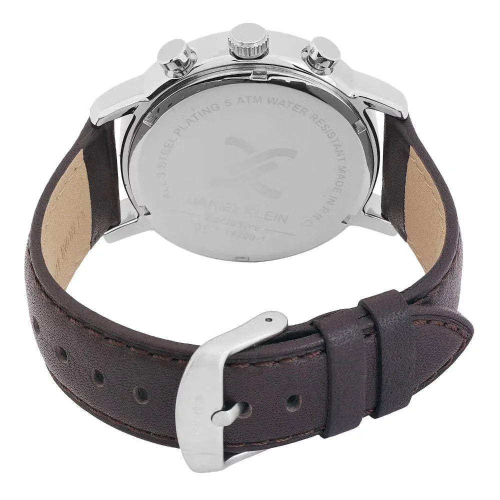 Daniel Klein Exclusive Dark Brown Leather Watch for Men DK.1.14229-1 - Daniel Klein Saudi Arabia