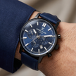 Daniel Klein Exclusive Dark Blue Leather Watch for Men DK.1.14229-4