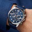 Daniel Klein Exclusive Dark Blue Leather Watch for Men DK.6.14231-3
