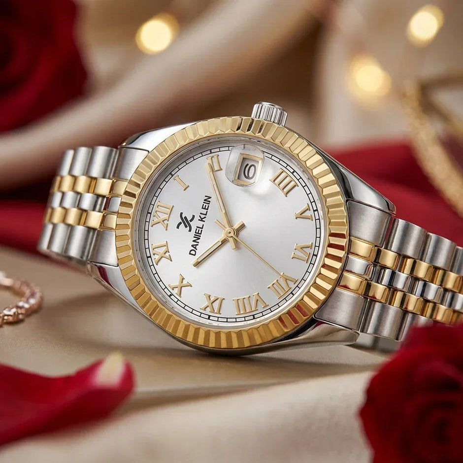 Daniel Klein Premium Silver and Rose Gold Stainless Steel Watch for Women DK.1.14097-3 - Daniel Klein Saudi Arabia