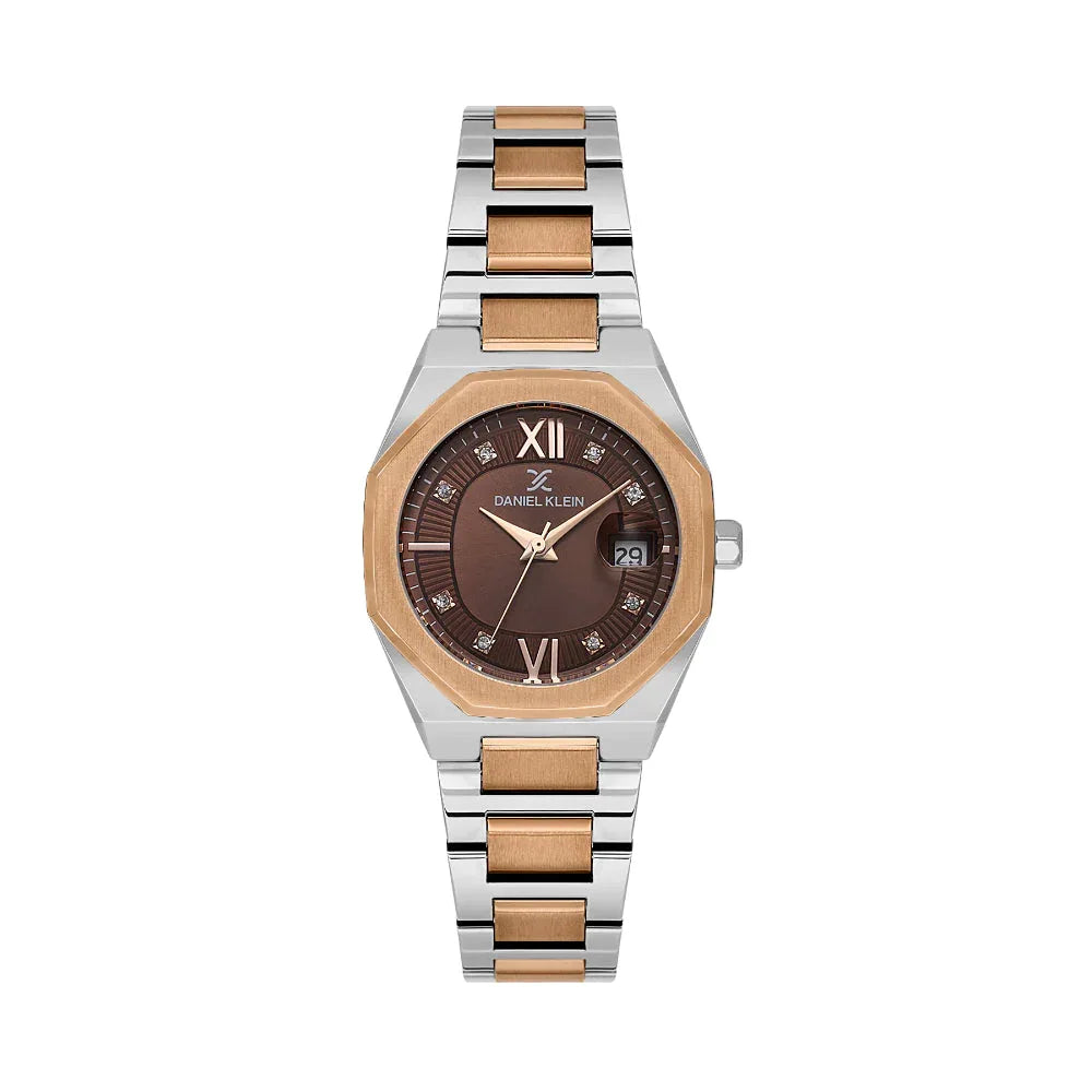 Daniel Klein Premium Silver and Rose Gold Stainless Steel Watch for Women DK.1.14109-6 - Daniel Klein Saudi Arabia