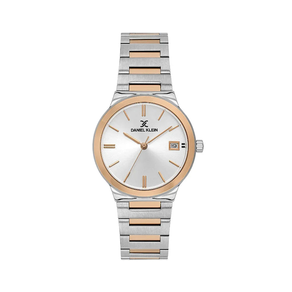 Daniel Klein Premium Silver and Rose Gold Stainless Steel Watch for Women DK.1.14110-6 - Daniel Klein Saudi Arabia