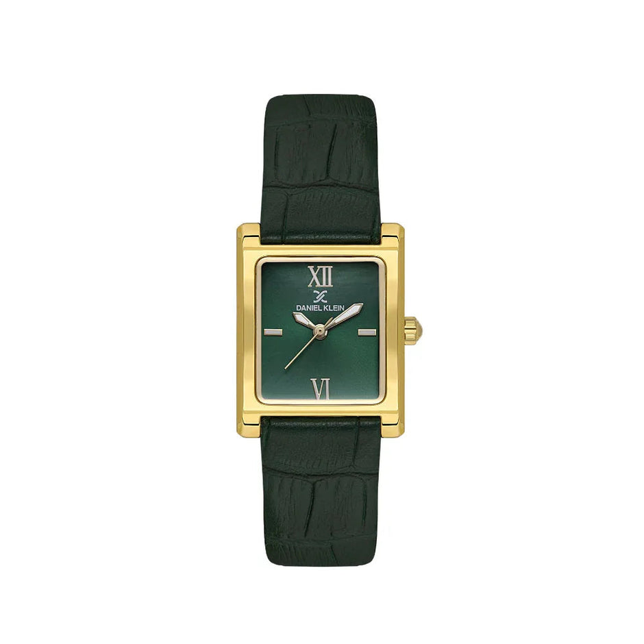 Daniel Klein Premium Dark Green Leather Watch for Women DK.1.14112-4 - Daniel Klein Saudi Arabia