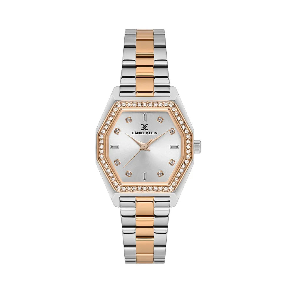 Daniel Klein Premium Silver and Rose Gold Stainless Steel Watch for Women DK.1.14113-6 - Daniel Klein Saudi Arabia
