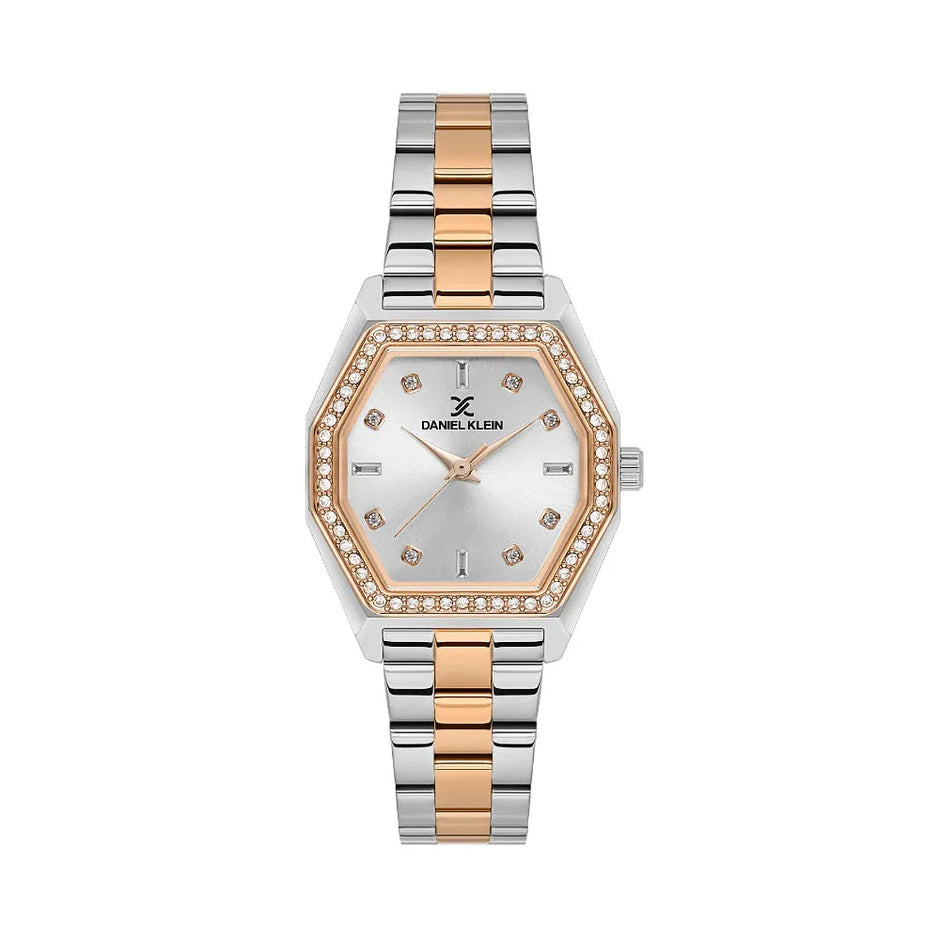 Daniel Klein Premium Silver and Rose Gold Stainless Steel Watch for Women DK.1.14113-6 - Daniel Klein Saudi Arabia