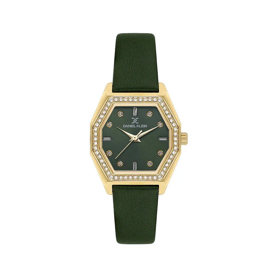 Daniel Klein Premium Green Leather Watch for Women DK.1.14114-4 - Daniel Klein Saudi Arabia