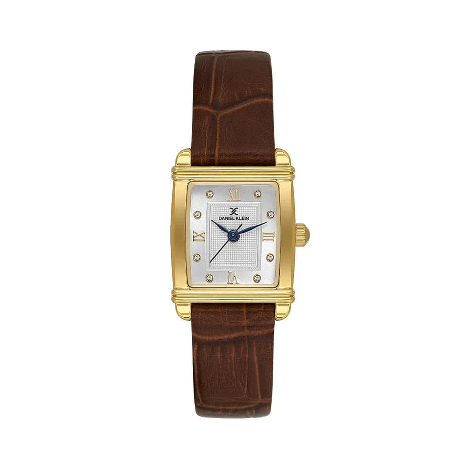 Daniel Klein Premium Dark Brown Leather Watch for Women DK.1.14116-3 - Daniel Klein Saudi Arabia