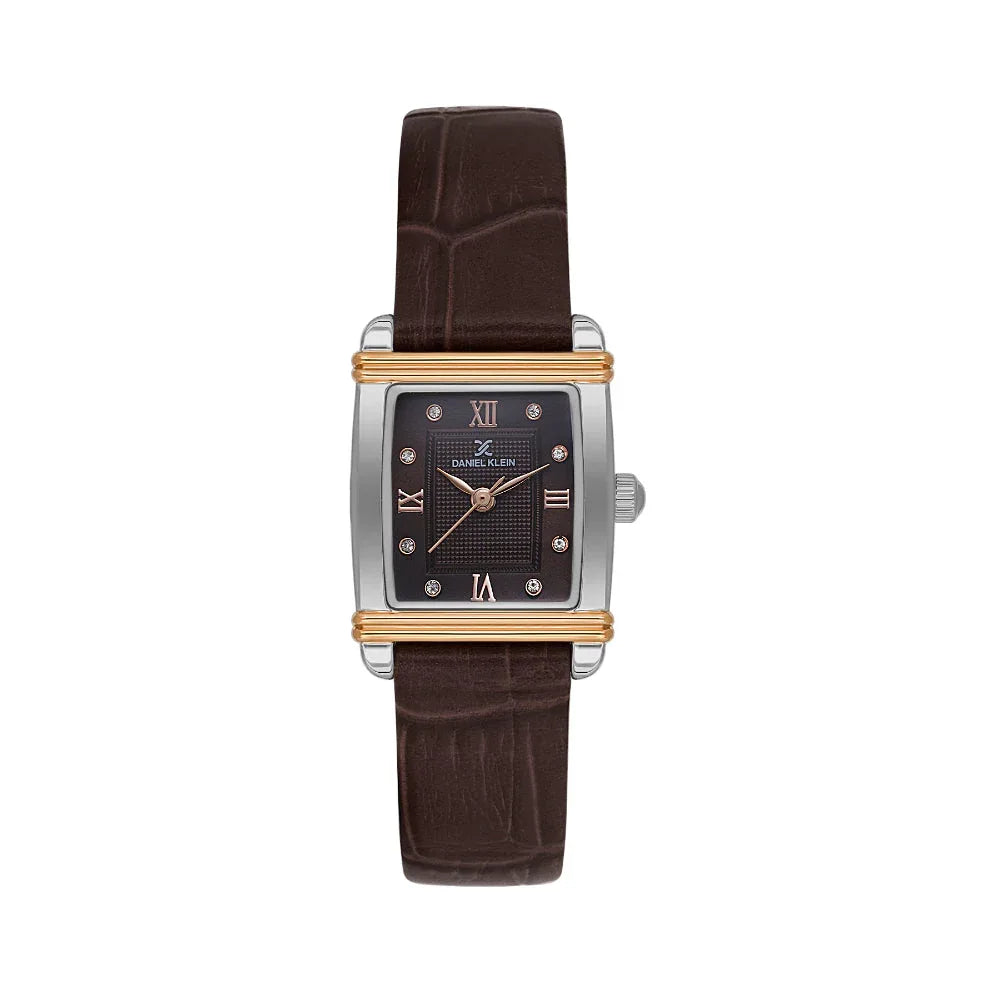 Daniel Klein Premium Dark Brown Leather Watch for Women DK.1.14116-6 - Daniel Klein Saudi Arabia