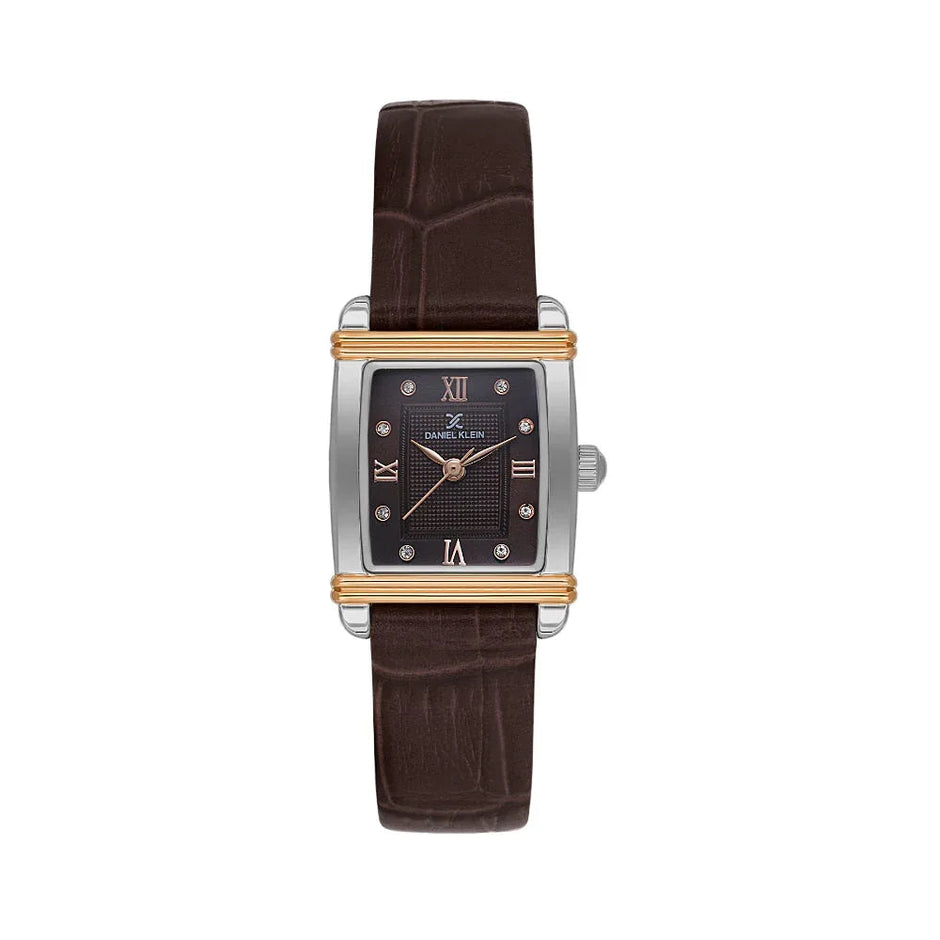 Daniel Klein Premium Dark Brown Leather Watch for Women DK.1.14116-6 - Daniel Klein Saudi Arabia