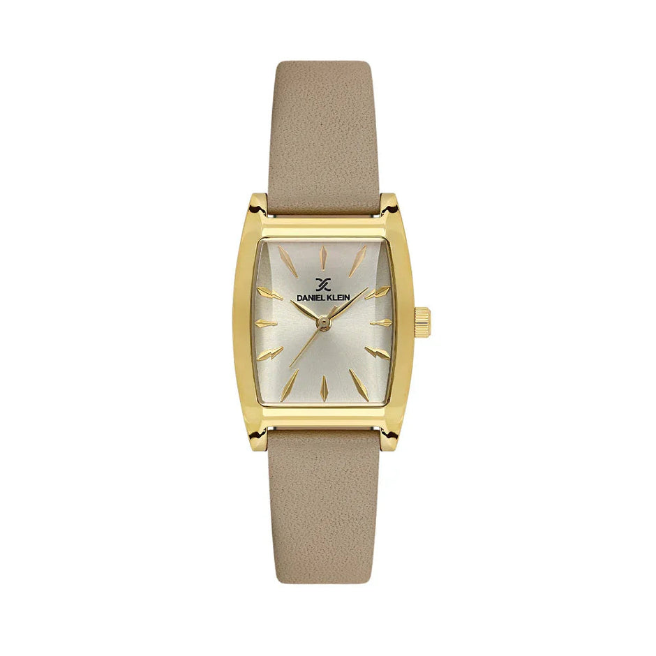 Daniel Klein Premium Beige Leather Watch for Women DK.1.14120-4 - Daniel Klein Saudi Arabia