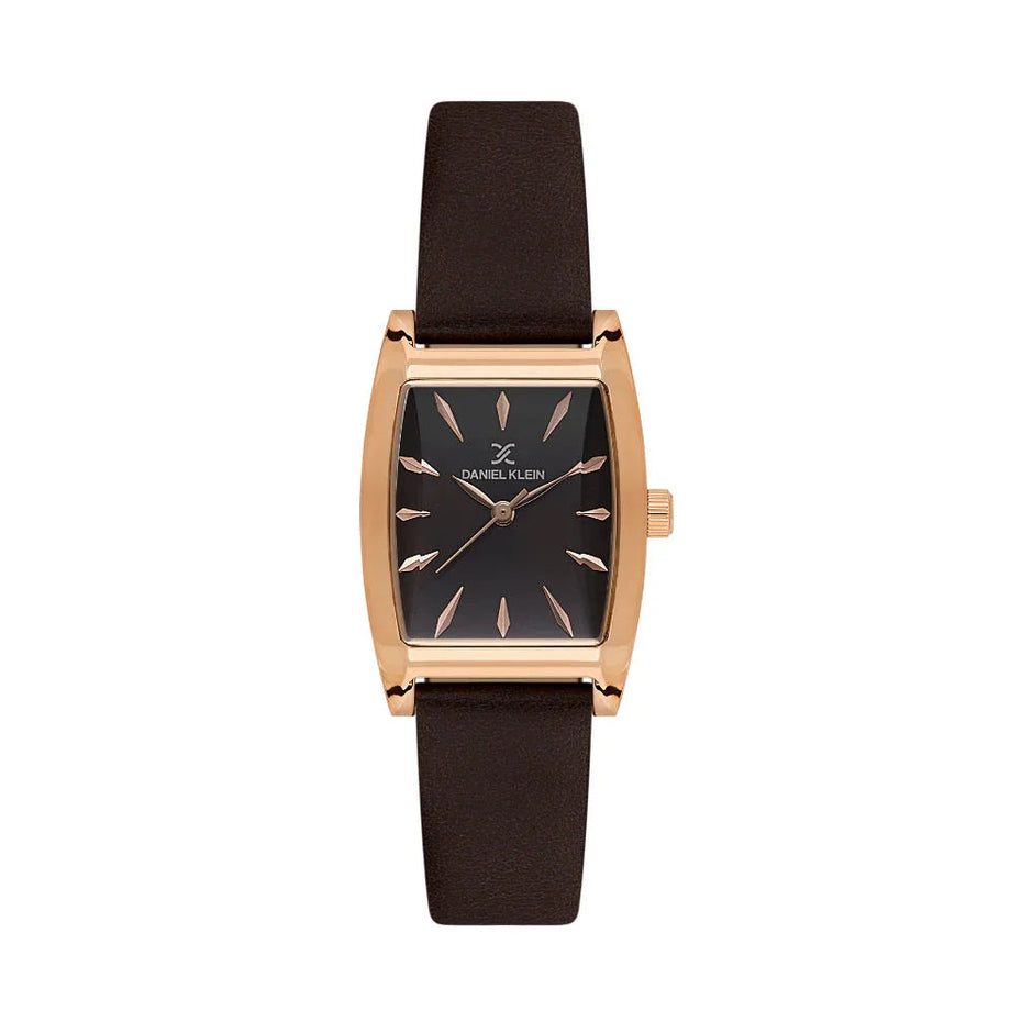 Daniel Klein Premium Dark Brown Leather Watch for Women DK.1.14120-5 - Daniel Klein Saudi Arabia