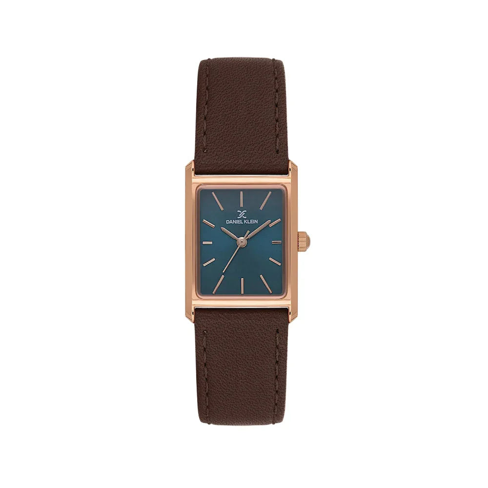 Daniel Klein Premium Dark Brown Leather Watch for Women DK.1.14124-5 - Daniel Klein Saudi Arabia