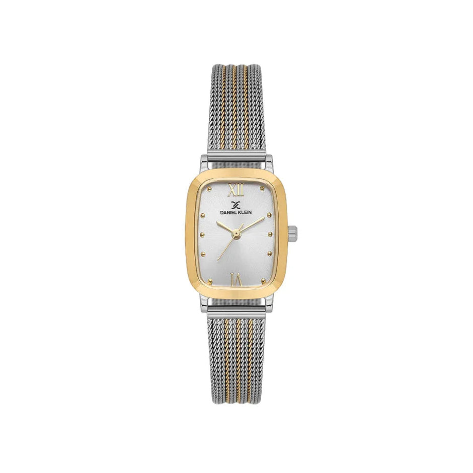 Daniel Klein Premium Silver and Gold Mesh Band Watch for Women DK.1.14125-4 - Daniel Klein Saudi Arabia