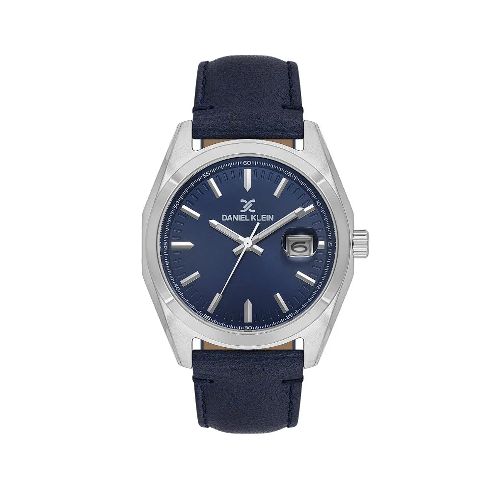 Daniel Klein Premium Dark Blue Leather Watch for Men DK.1.14138-2 - Daniel Klein Saudi Arabia