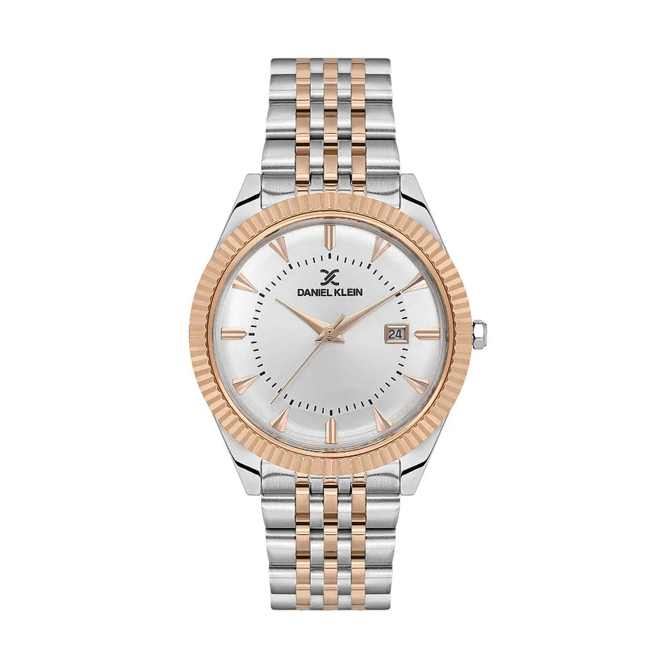 Daniel Klein Premium Silver and Rose Gold Stainless Steel Watch for Men DK.1.14139-4 - Daniel Klein Saudi Arabia