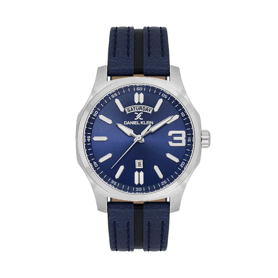 Daniel Klein Premium Dark Blue Leather Watch for Men DK.1.14141-2 - Daniel Klein Saudi Arabia