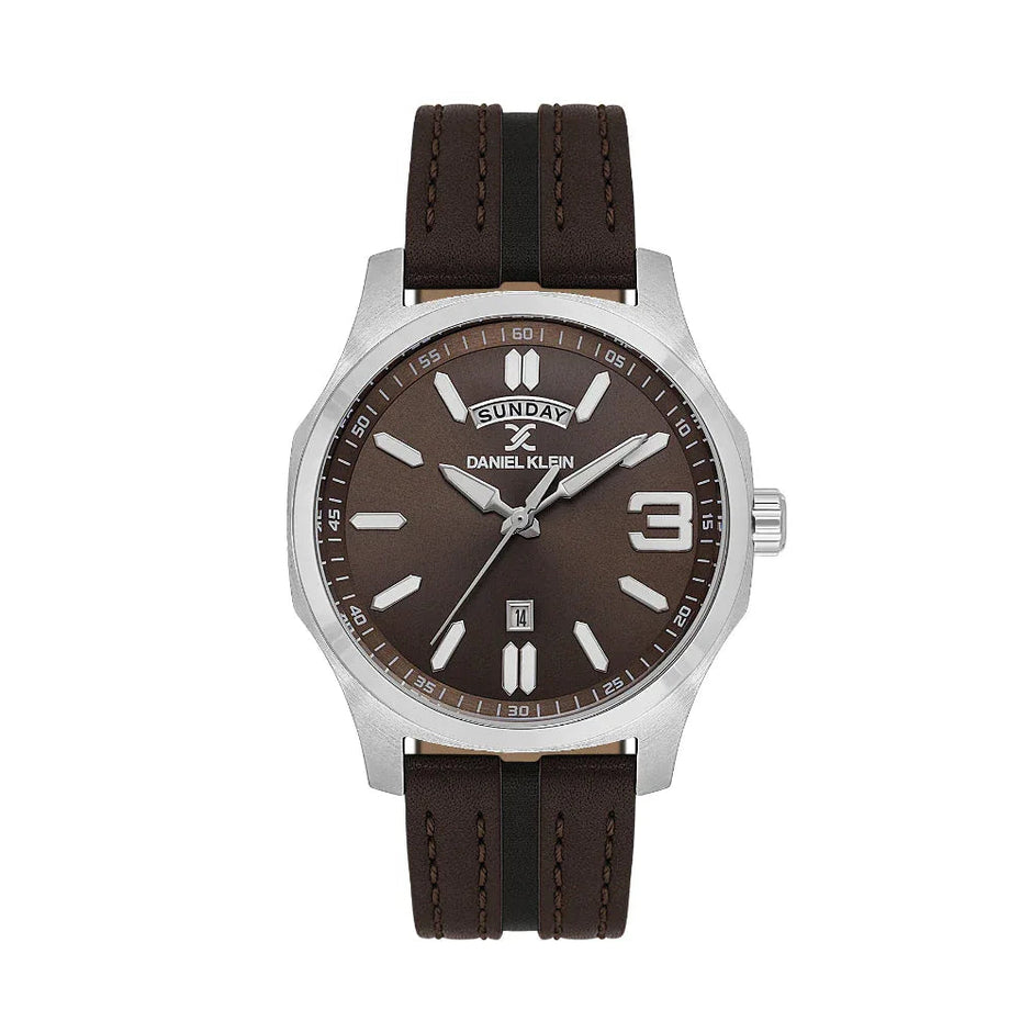 Daniel Klein Premium Dark Brown Leather Watch for Men DK.1.14141-3 - Daniel Klein Saudi Arabia