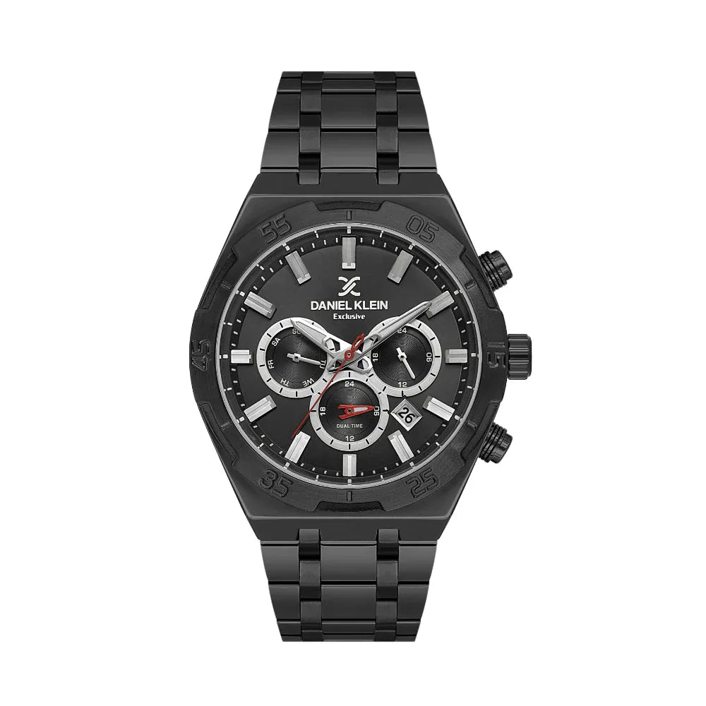 Daniel Klein Exclusive Black Stainless Steel Watch for Men DK.1.14207-5 - Daniel Klein Saudi Arabia