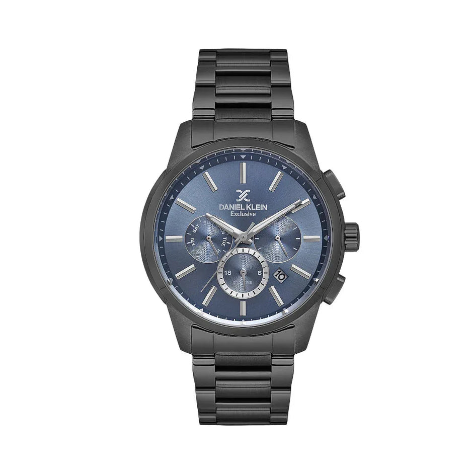 Daniel Klein Exclusive Black Stainless Steel Watch for Men DK.1.14208-5 - Daniel Klein Saudi Arabia