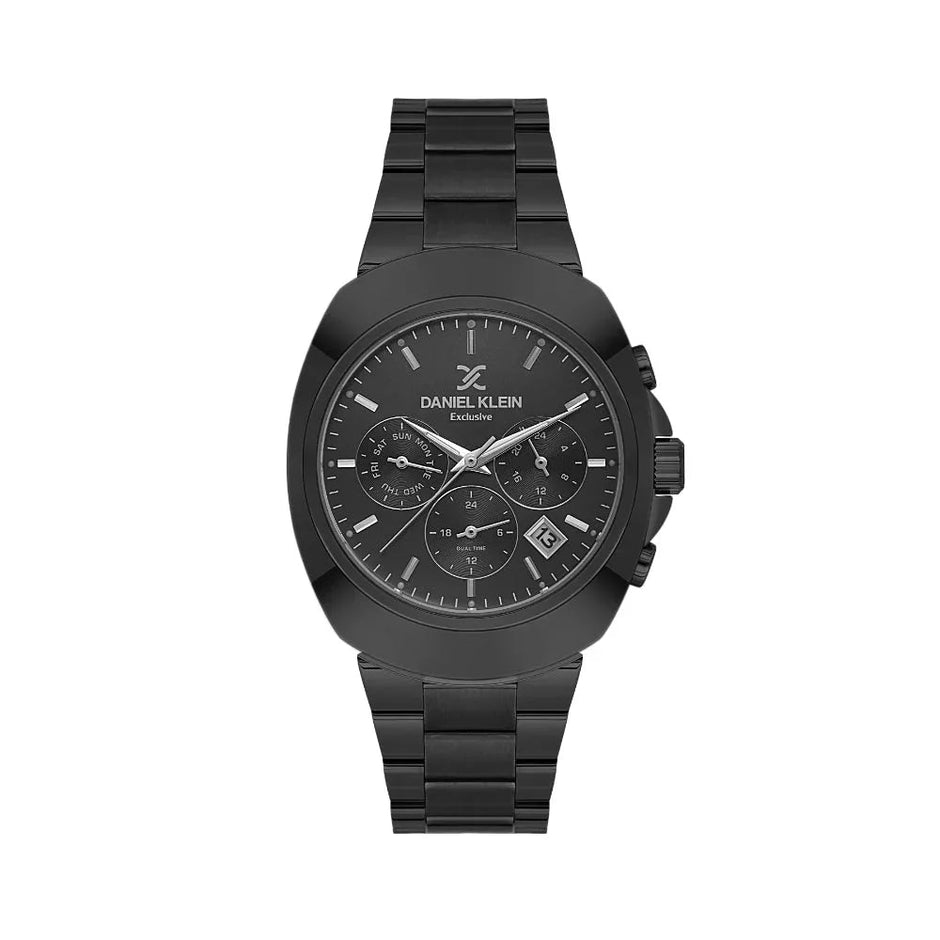 Daniel Klein Exclusive Black Stainless Steel Watch for Men DK.1.14211-6 - Daniel Klein Saudi Arabia