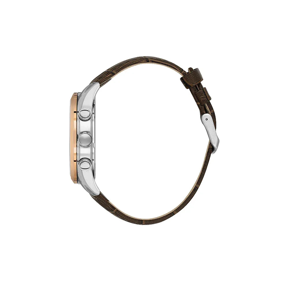 Daniel Klein Exclusive Dark Brown Leather Watch for Men DK.1.14212-4 - Daniel Klein Saudi Arabia