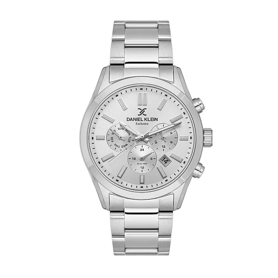 Daniel Klein Exclusive Silver Stainless Steel Watch for Men DK.1.14213-1 - Daniel Klein Saudi Arabia
