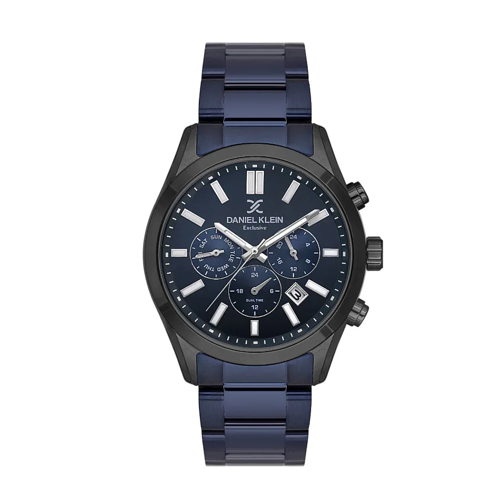 Daniel Klein Exclusive Blue Stainless Steel Watch for Men DK.1.14213-5 - Daniel Klein Saudi Arabia