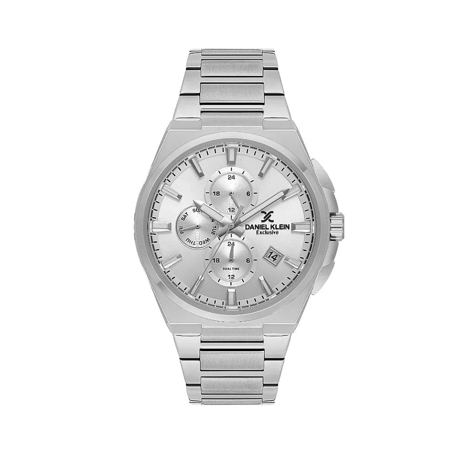 Daniel Klein Exclusive Silver Stainless Steel Watch for Men DK.1.14214-1 - Daniel Klein Saudi Arabia