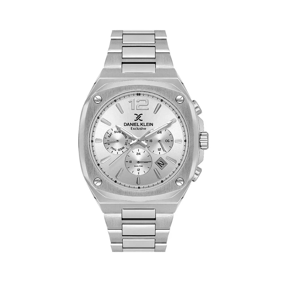 Daniel Klein Exclusive Silver Stainless Steel Watch for Men DK.1.14215-1 - Daniel Klein Saudi Arabia