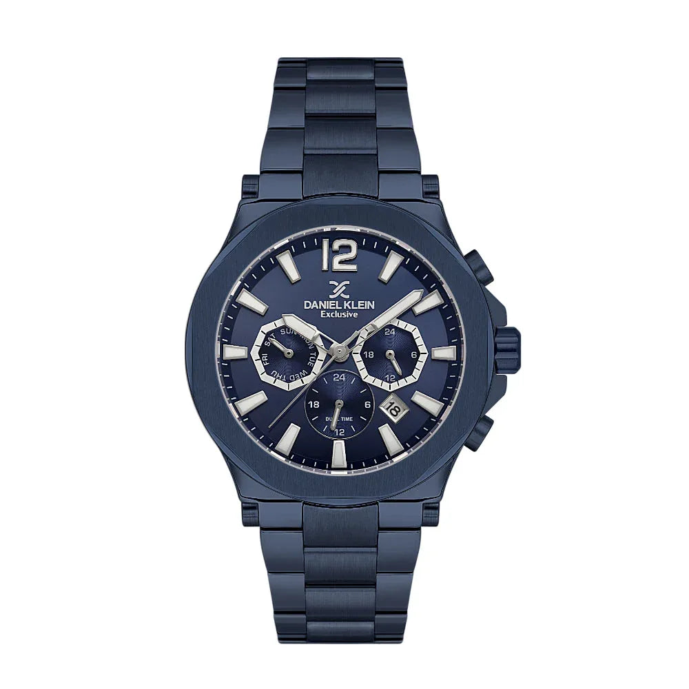 Daniel Klein Exclusive Blue Stainless Steel Watch for Men DK.1.14216-4 - Daniel Klein Saudi Arabia