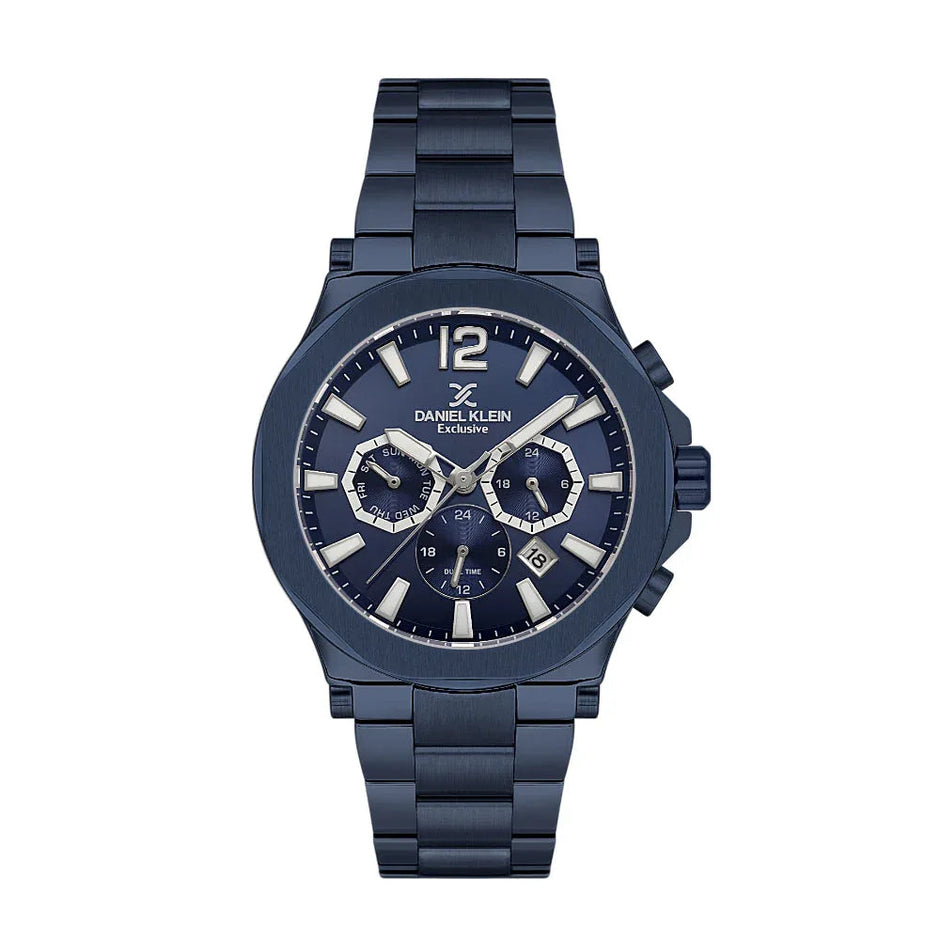 Daniel Klein Exclusive Blue Stainless Steel Watch for Men DK.1.14216-4 - Daniel Klein Saudi Arabia