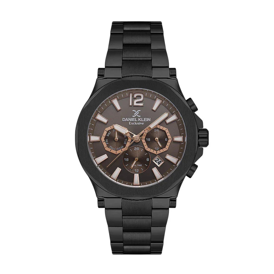 Daniel Klein Exclusive Black Stainless Steel Watch for Men DK.1.14216-5 - Daniel Klein Saudi Arabia