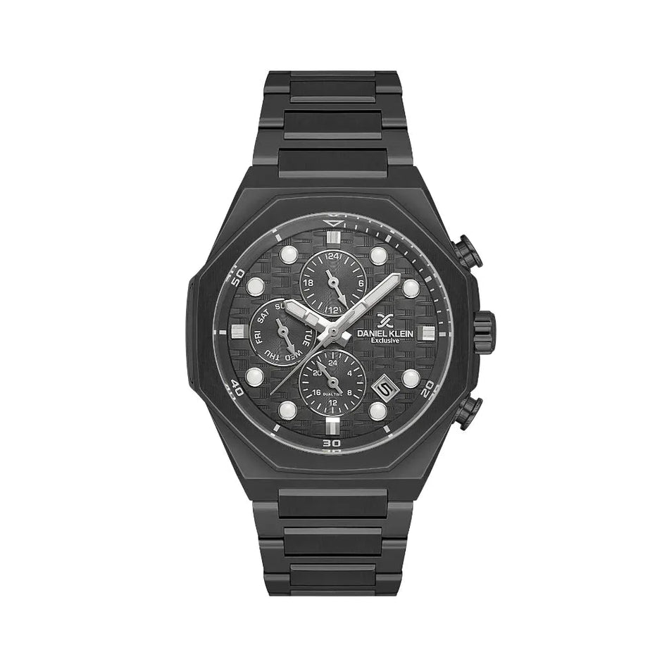 Daniel Klein Exclusive Black Stainless Steel Watch for Men DK.1.14217-5 - Daniel Klein Saudi Arabia