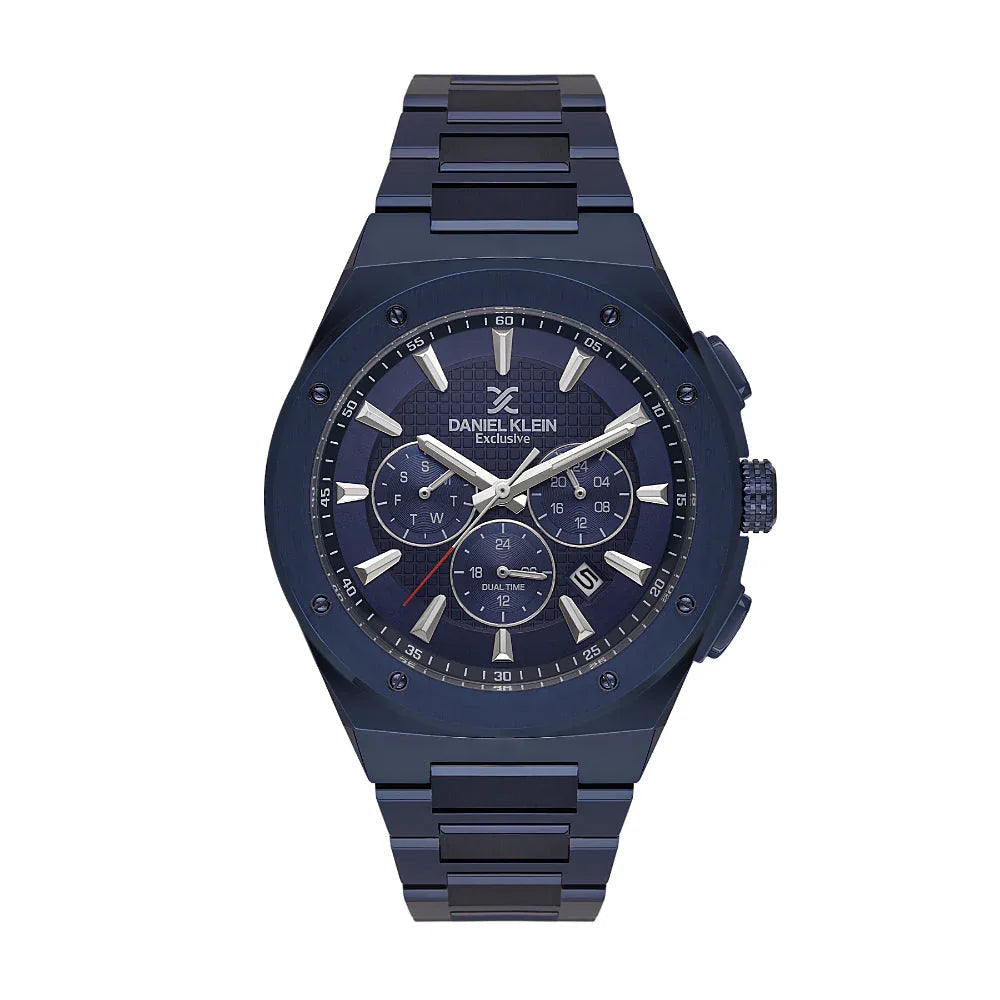 Daniel Klein Exclusive Blue Stainless Steel Watch for Men DK.1.14219-5 - Daniel Klein Saudi Arabia