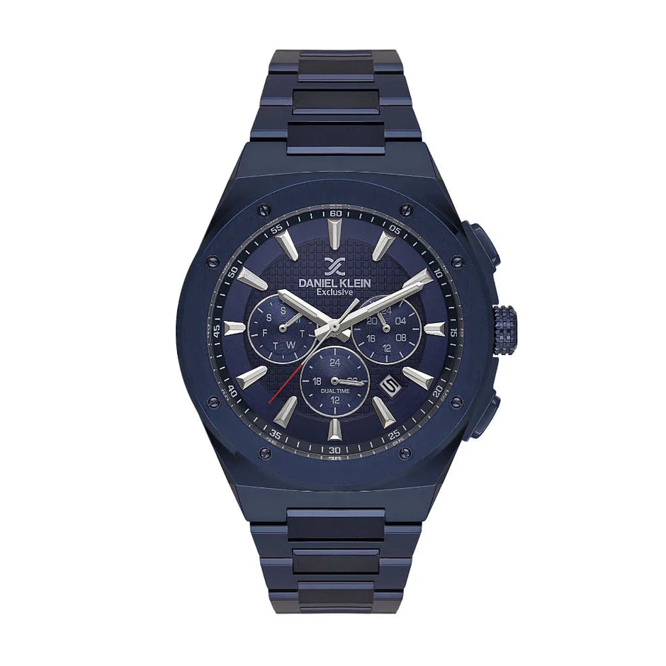 Daniel Klein Exclusive Blue Stainless Steel Watch for Men DK.1.14219-5 - Daniel Klein Saudi Arabia