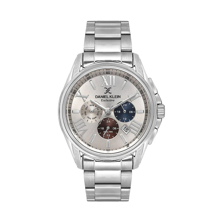 Daniel Klein Exclusive Silver Stainless Steel Watch for Men DK.1.14222-4 - Daniel Klein Saudi Arabia