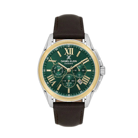 Daniel Klein Exclusive Dark Brown Leather Watch for Men DK.1.14223-4 - Daniel Klein Saudi Arabia