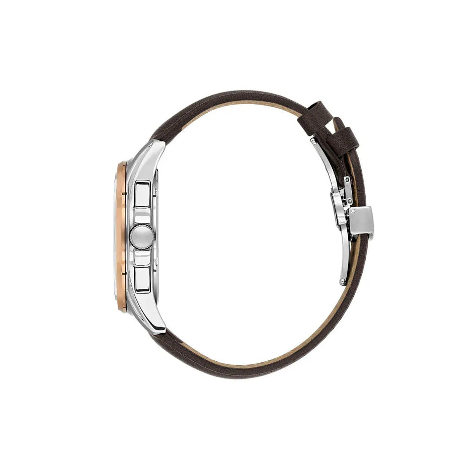 Daniel Klein Exclusive Dark Brown Leather Watch for Men DK.1.14223-5 - Daniel Klein Saudi Arabia