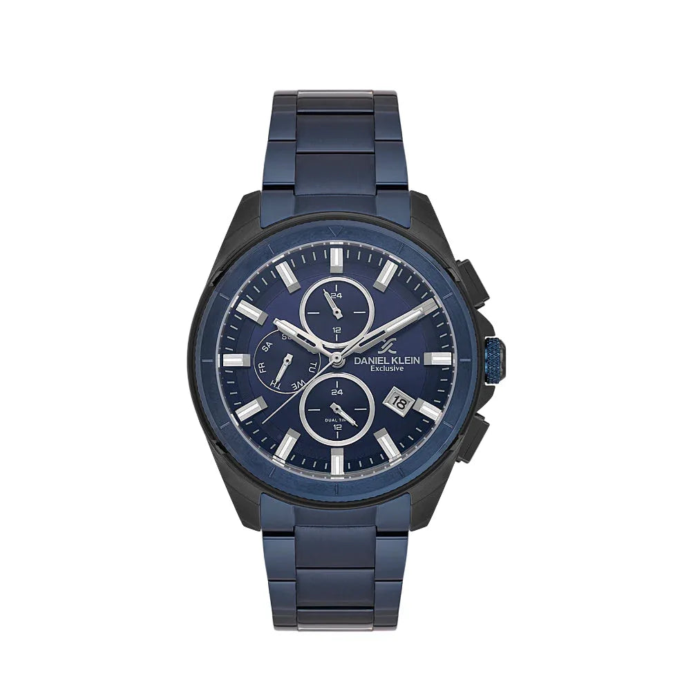 Daniel Klein Exclusive Blue Stainless Steel Watch for Men DK.1.14224-6 - Daniel Klein Saudi Arabia